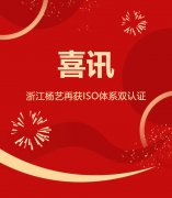 喜讯 | 浙江杨艺再获ISO体系双认证